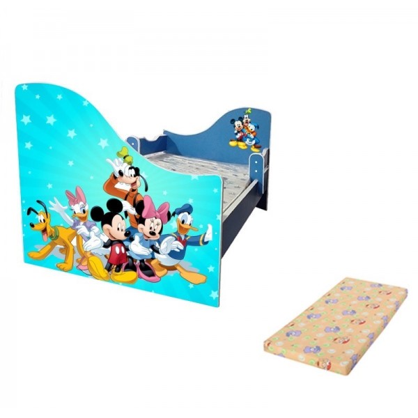 Junior Clubul lui Mickey  albastru cu saltea inclusa