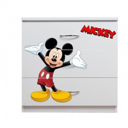 Comoda 3 sertare Mickey alb