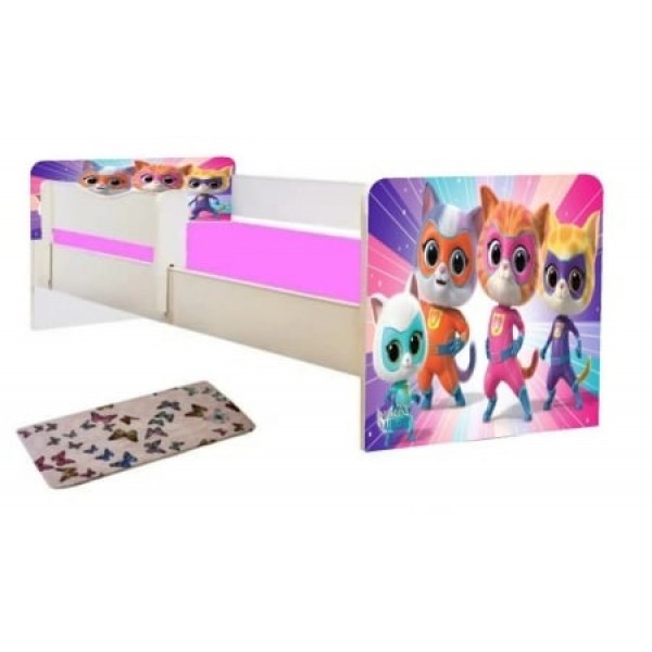 Pat junior Super Kitty cu saltea inclusa