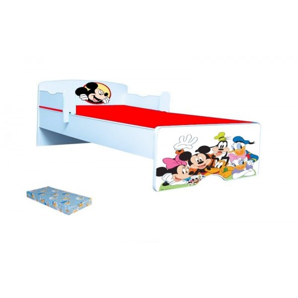 Pat copii Mickey si pritenii 130*60 cu saltea inclusa Pat copii Mickey si pritenii 130*60 cu saltea inclusa